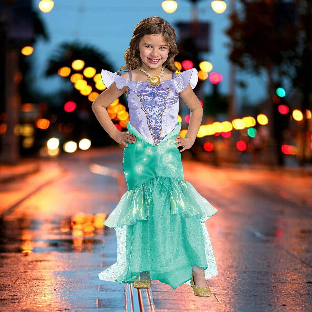 Ariel Prestige Kids Costume with Lights and Sound for Magical Mermaid Dress Up